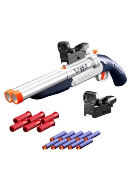 Double Barrel 2 in 1 Blaster Shotgun with 20 Foam Bullets