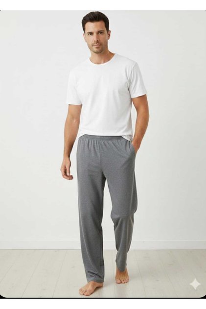 Men's 100% Cotton Pajama Bottoms with Pockets 5891