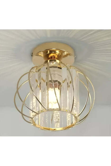 Lustra Cora 1XE27, Auriu, Metal si Cristal