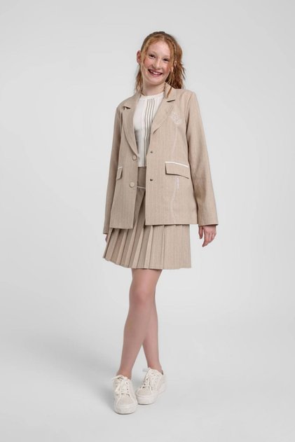 10-14 Years Old Prime Milano Girls' 3-Piece Set-Latte