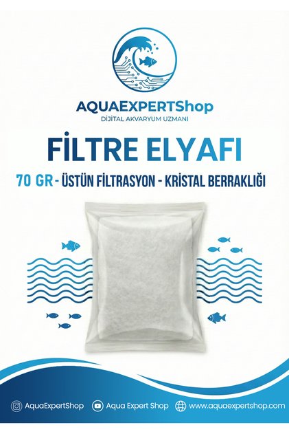 Akvaryum Filtre Elyafı - Üstün Temizlik - Premium Serisi - Kristal Berraklık - 70 gr
