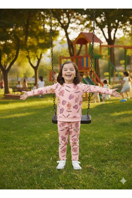 Girl's Cotton Long Sleeve Casual Two-Piece Set (Pajama Set)