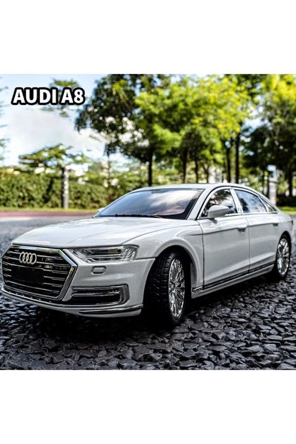 Audi A8 Car Audi A8 Long Quattro 1:24 Diecast Metal Model Car Collectible Car with Sound Light