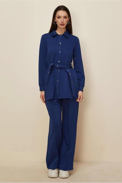 Pants and Belted Track Suit Set 45245