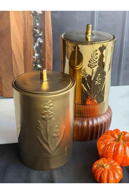 ROSSEV Vakum Kapaklı Kavanoz Seti Mikasa Moor Shiny Gold 1300ml