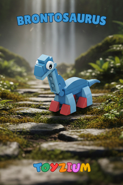 Brontosaurus Dinosaur Building Block Toy (35 Pieces) – Mini Dinosaur Model Building Set