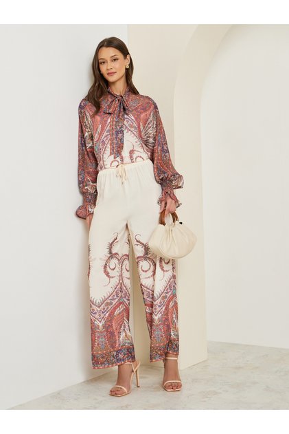 Women Printed Wide Leg Trousers