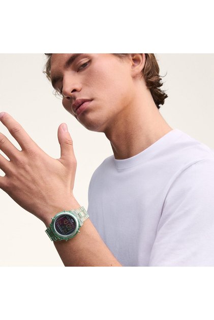 Retro Digital Açık Yeşil Unisex Kol Saati