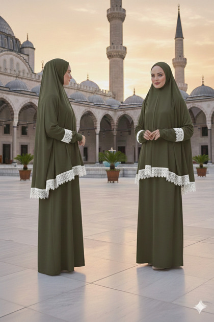 Stylish Modern Women's Prayer Dress Set with Two-Piece Skirt