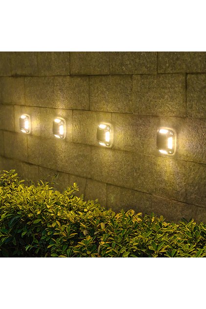X-Warm Light-1PCS 8 LEDS Solar Ground Light Solar Light Waterproof Warm Light Solar Garden Lamp Outd