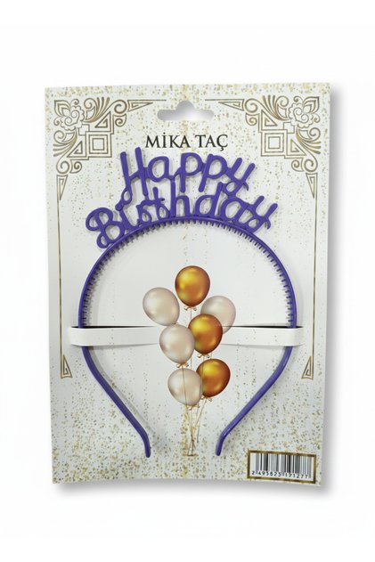 Pink Color Plastic Crown with Happy Birthday Written