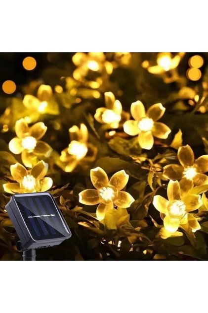6.5M30LED Warm White 1pc 6.5M30LED Solar String Sakura Lights LED Outdoor Waterproof Festival Garden