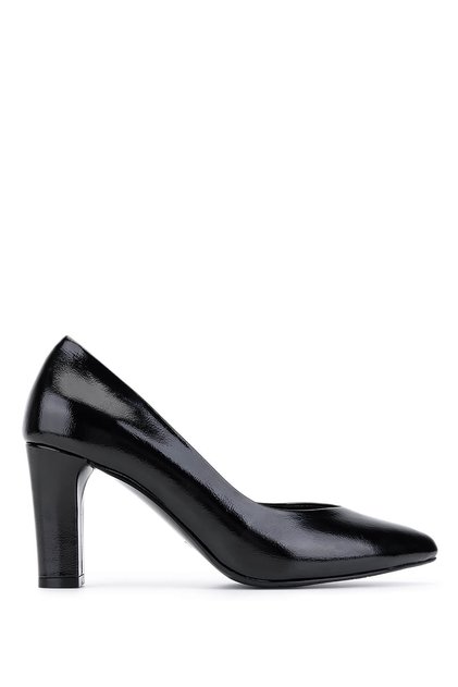 Women's Genuine Leather Black Patent Leather High Heels