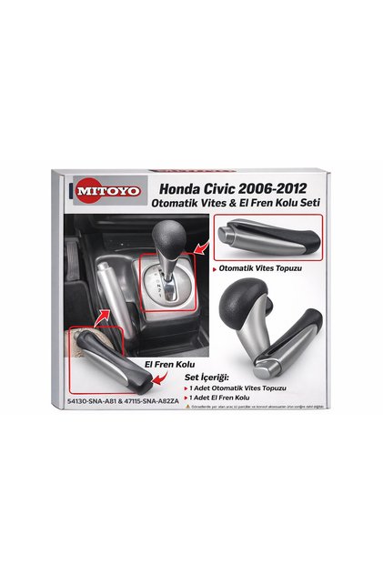 Civic 2006-2012 Fd6 Automatic Gear Shift Knob + Handbrake Lever Set | 54130-Sna-A81 – 47115-Sna-A82Za