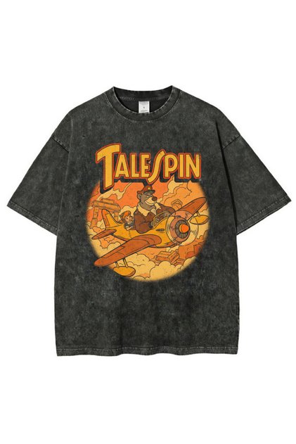 Nostalgic Cartoon Printed Washable T-Shirt