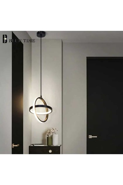 Окачена лампа Lustra Suspendata Led Serapha Black 2 Circle 23W