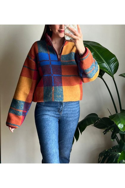 EKOSE DESEN POLAR SWEATSHİRT