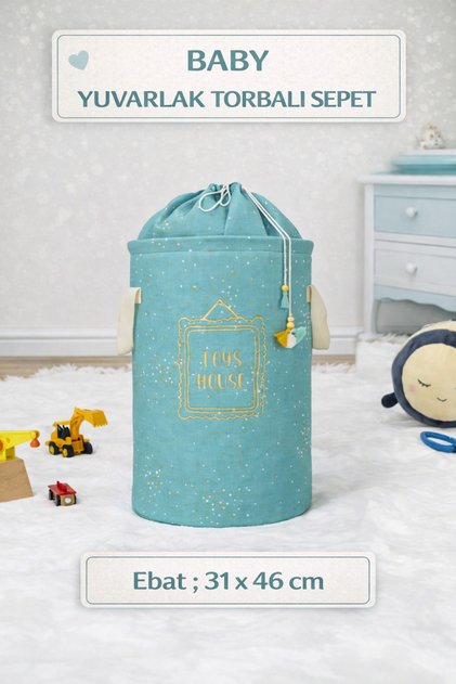 Toy and Dirty Laundry Basket Baby Bagged Basket – Multi-Purpose Toy & Dirty Laundry Basket