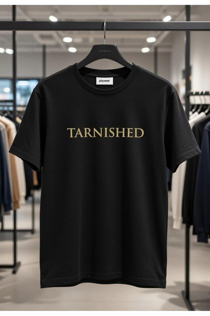 Play Wear Unisex Round Neck Ring Printed Black T-Shirt - Tshirt