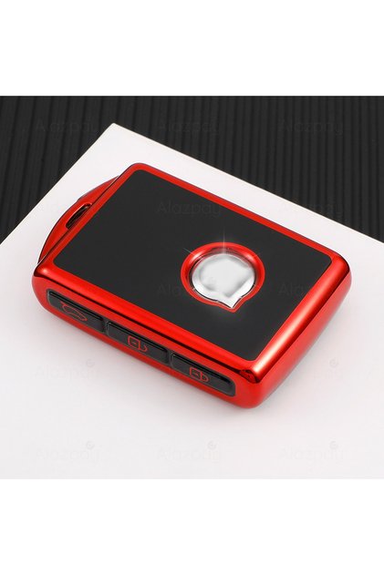 Volvo Compatible Xc40, Xc90, Xc70, S60, S80, S90, C30, V70, V90, Glossy Tpu Key Case Cover (Red)