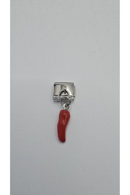 (Select & Combine) Buy 3 Get 2 Red Pepper Charm Steel Italian Bracelet Compatible 316L