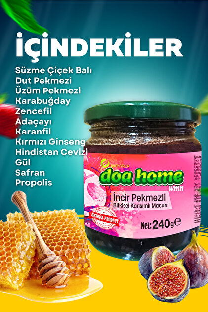 Natyyror Doa Home İNCİR PEKMEZLİ BİTKİSEL KARIŞIMLI MACUN 240 GR