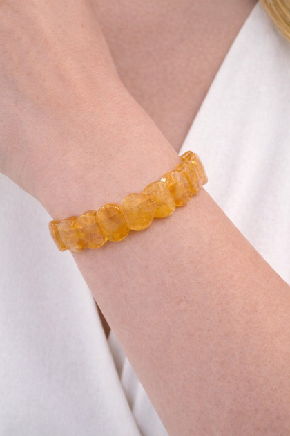 Faceted Citrine Natural Stone Bracelet