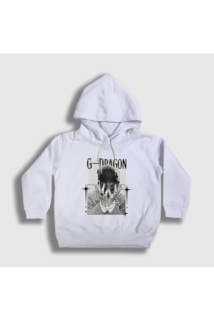 Unisex Kids White Rings G-Dragon Hooded Sweatshirt 598872Tt