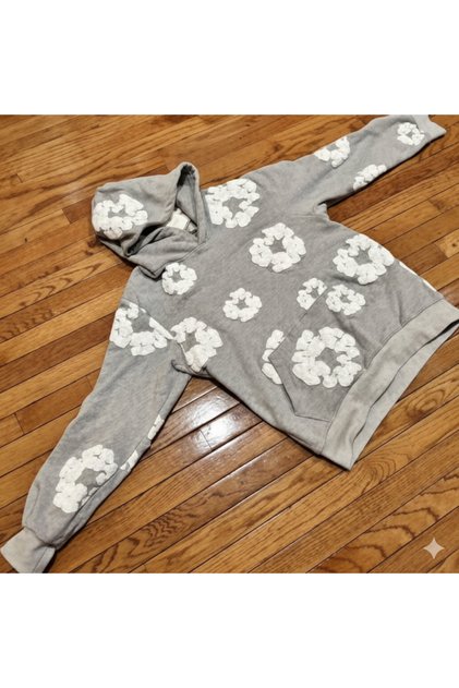 Black 3 Thread Embossed Rose Detailed Oversize Sweatshirt