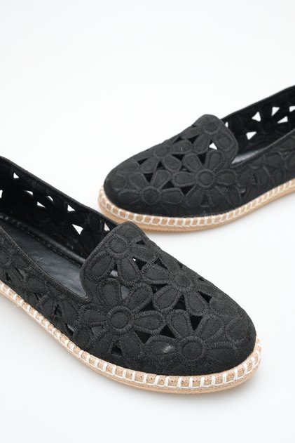 Women's Straw Sole Patterned Espadrille with Floral Pattern, Casual Bebet