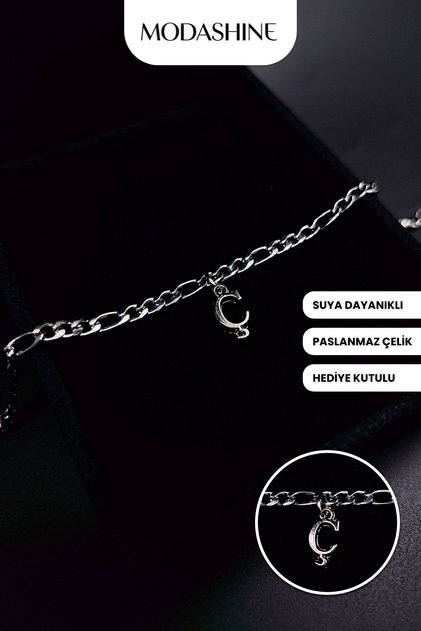 Letter C Steel Anti-Tarnish Stainless Bracelet