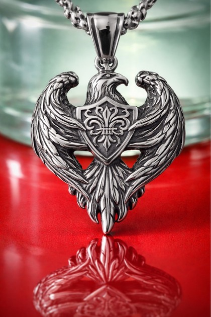 Stainless Steel Power and Nobility Symbol Eagle Figured Men's Necklace