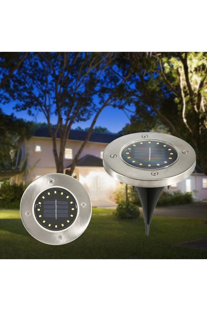 Lampa Solara estetica exterioara de gradina, cu 16 LED-uri, cu suport scurt