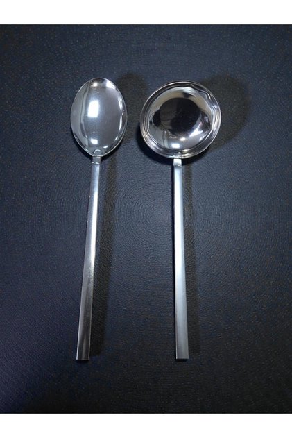 Paslanmaz Çelik 30 Cm Kaşık 28 Cm Kepçe Servis Seti Servis Takımı