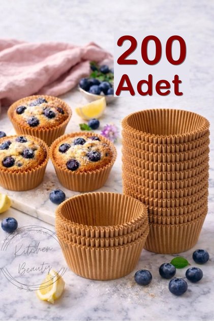 200 Adet Kraft Kağıt Kek Kapsülü | Muffin Cupcake Kek Kapsülü | 200 'lü Kağıt Kek Kalıbı