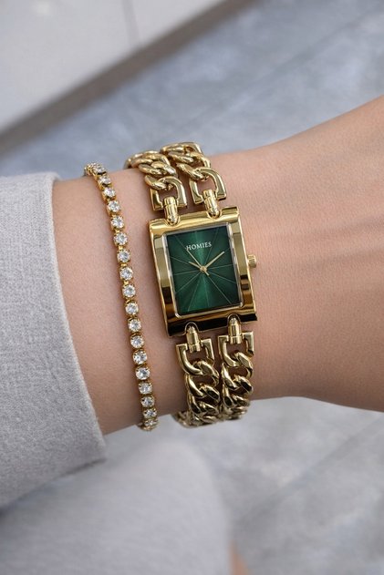 Women's Wristwatch with Two Chains Model Original Gift Box and Bracelet Included.Hmt25132S01-4