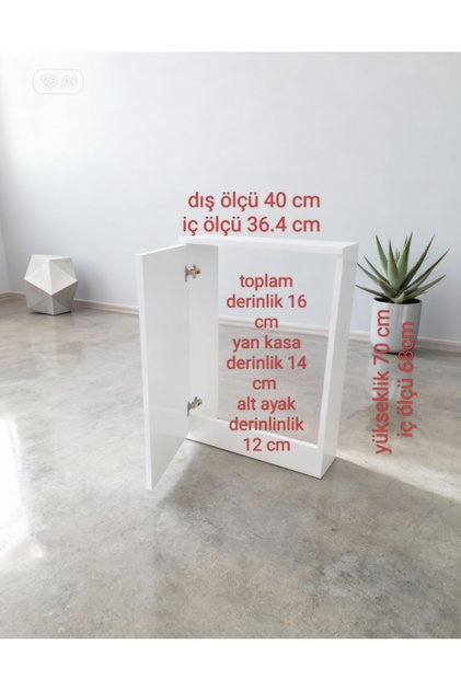 Boru gizleme dolabı 40*70 beyaz