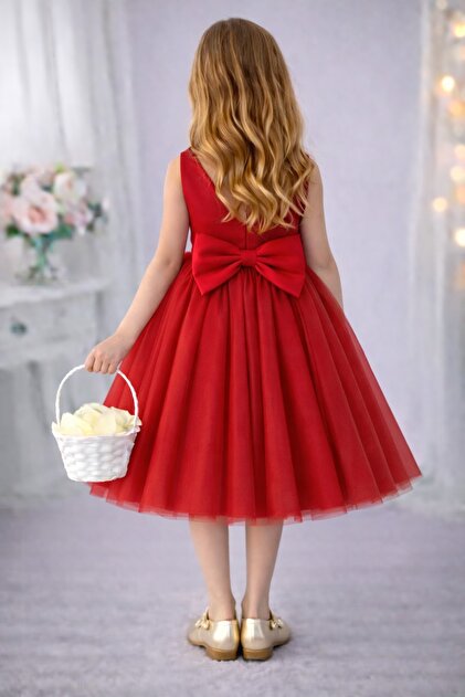 open lace back dress Elsie Dress: Red Mini Dress for Birthday Celebration main image 0