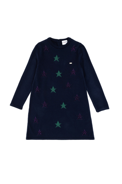 Girl's Navy Blue Knitwear Dress 50316806-Vr033