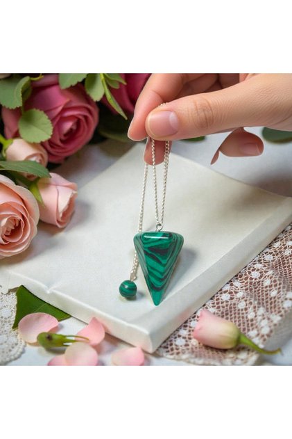 Natural Stone Malachite Pendulum Pandül