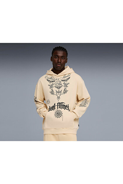 Puma Swish N Ink Hoodie Men's Casual Sweatshirts 63465501 Beige