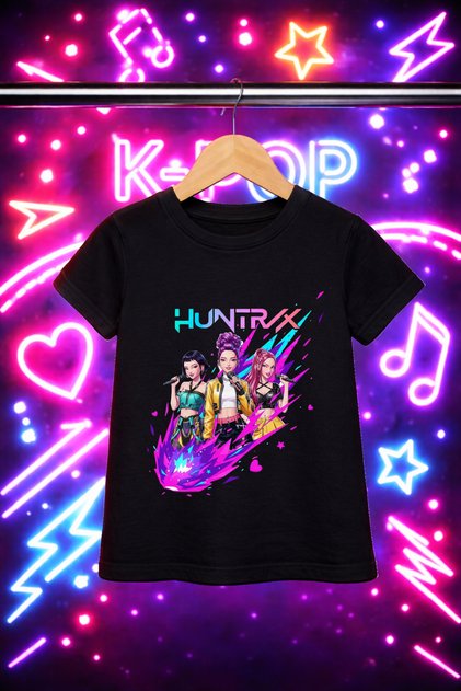 Demon Hunter Huntrix Printed Black and White Unisex T-Shirt