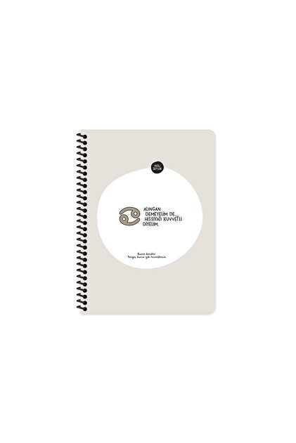 16.5X22.5 Spiral Cardboard Cover Stickered Lined Signs Series Notebook - Alıngan Demey