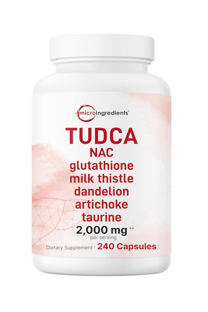 Micro ingredients TUDCA 2,000mg Bile Salts 240 Cap - Powerful 7-in-1 Formula - NA.C Milk Thistle Glutathione Dandelion