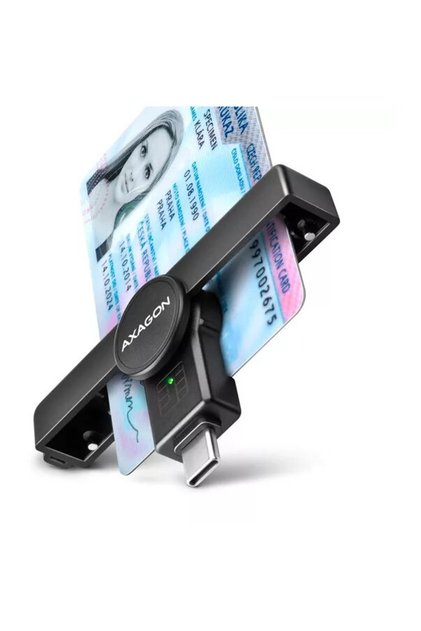 Четец за карти CRE-SMPC, USB-C, Смарт карта, PocketReader, Черен