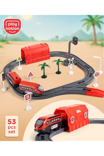 Play Nation Rescue Indian City Toy Train Set with Instruction Manual for Kids, Battery-Operated, DIY