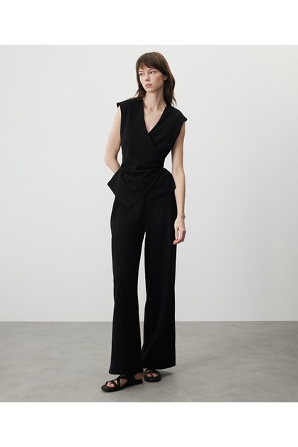 Wide leg penye pantolon