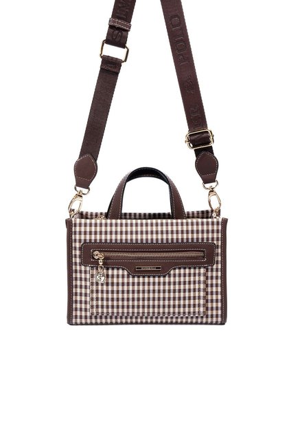 Coffee Yellow - Brown Plaid Line Square Women's Handbag Sp1271