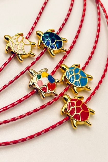 Gift Set: 5 Gift Cards, Gelatin Lucky Turtle Figure, Luxury Marteniçka Bracelet Set