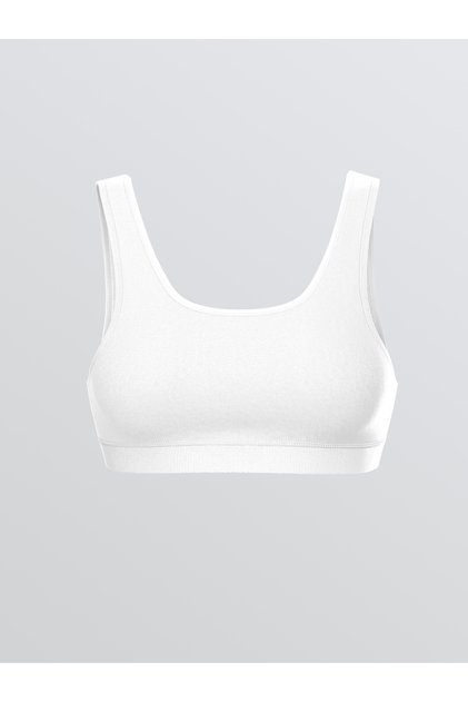 White Underwire Free Padding Flat Sports Bra